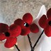Poppy Red Flower Black Swarovski Crystal Hair Pins (set of 5 bobby pins) wedding hair Veterans Armistice Remembrance Day