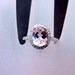 2.75 Carat 10 X 8mm. Natural Morganite set in a 14k White gold ring with diamonds (.30ct) Ring 0818