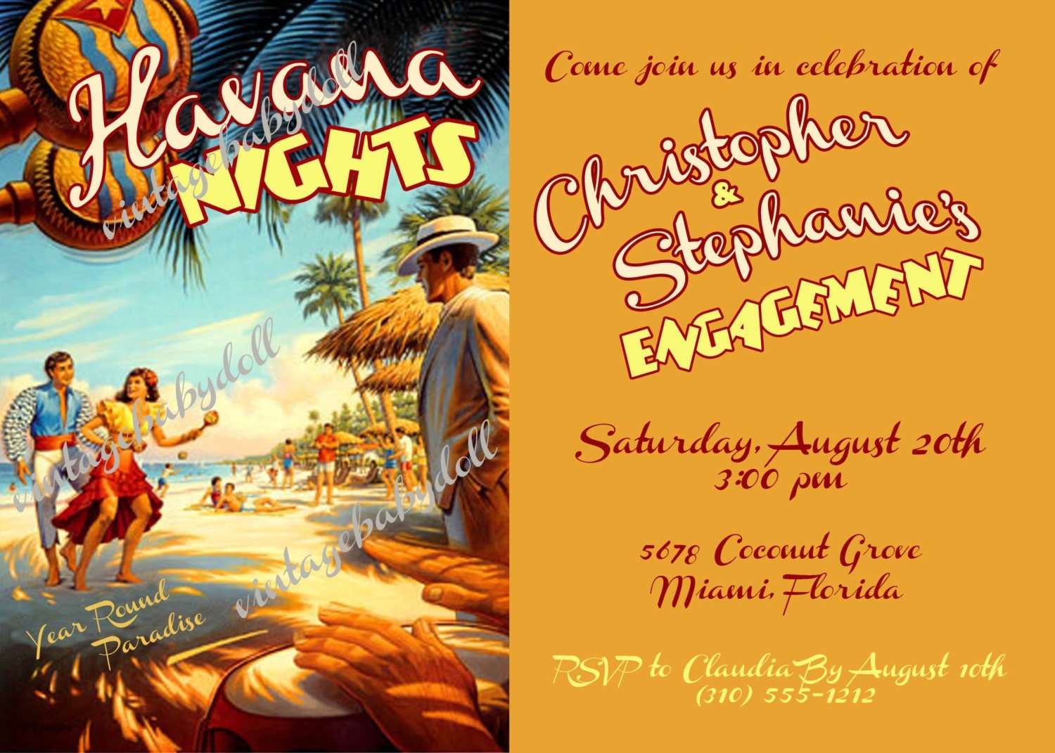 Havana Nights Party Invitation Wording 10