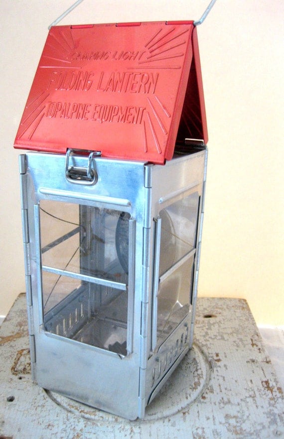 Vintage Collapsible Metal Folding Camping Decorative Lantern