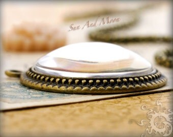 25mm Vintage Setting Pack - 15 Blank Settings, 15 GLASS Domes, 15 Unique Vintage Style Necklaces - Antiqued Cabochon Pendant Trays - 25SP