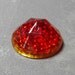 Rare Vintage Red-Orange Mountain Shaped 22.5x12mm Flat Back Round Glass Cabochon OOAK (1)
