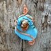 Turquoise Howlite Copper Wire Wrapped Pendant Necklace Adorned With A Blister Pearl - Healing Stone
