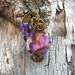 Wire Wrapped Pendant - Purple Impression Jasper Necklace in Antique Bronze