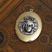 Art Nouveau Revival locket silver and gold tone Alphonse Mucha