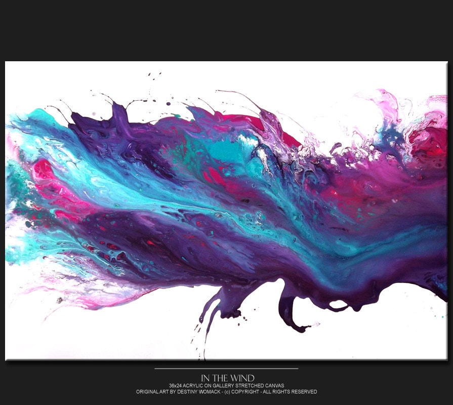 Abstract Canvas Art Painting 36x24 Original Purple & by wostudios