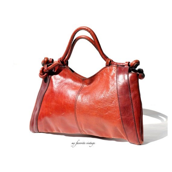 vintage Italian leather hand bag by TanakaVintage on Etsy