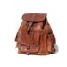vintage distressed brown rugged leather back pack