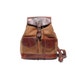 Two Tone Brown Leather Draw String Bucket Backpack