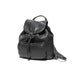 Black Leather Front Pocket Backpack
