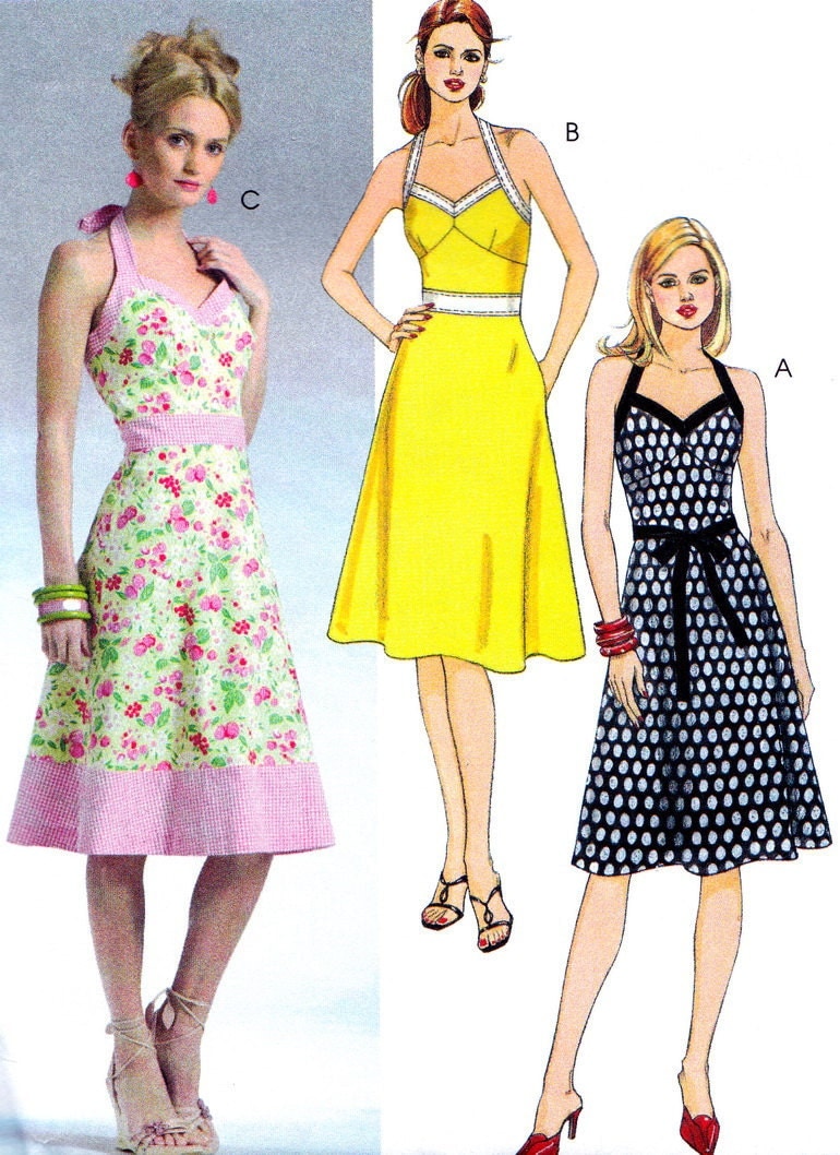 OOP Sewing Pattern McCall's 4868 Halter Neck Dress with