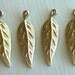 Anti-Tarnish Brass Leaf Charm 20x6mm 4pk