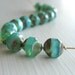 15 Milky Seafoam Picasso Irregular Rounds - Czech Glass Beads