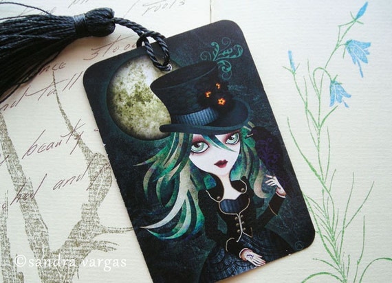 ravens moon victorian gothic bookmark with tassel