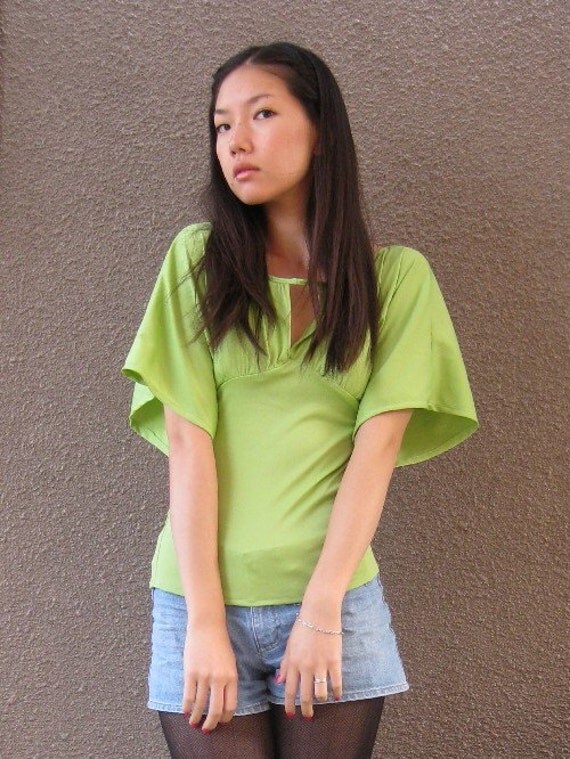 SALE Lime green kimono sleeve top