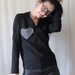 Black Heart Hoodie - Gift Idea for Her