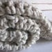 Chunky wool blend blanket-throw for baby - OATMEAL