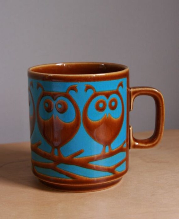 Vintage Hornsea owl mug