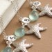 RESERVED Bridesmaid Gift Set - 5 Coastal Necklaces with Starfish Charm, Peridot and Initial Tag in Sterling Silver