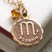 Scorpio Medallion & Birthstone Zodiac Necklace, Opal, Citrine, October Birthday, November Birthday, Scorpion, Astrology Jewelry