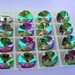 Lot of 2 14mm Purple Haze Rivoli Shaped Swarovski Rhinestones in Sew on Settings
