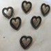6 Silver Heart Buttons