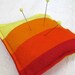 Red Rainbow Striped Felt Pincushion