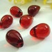 CLEAR RUBY RED 15X20mm Czech Glass Teardrop Beads 2