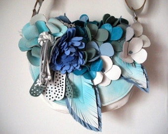 White Bouquet Saddle with aqua spraypaint