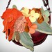 Handmade Bouquet Saddle bag in Burgundy leather with autumnal bouquet