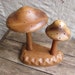 SALE // vintage c. 1970s carved wood mushrooms