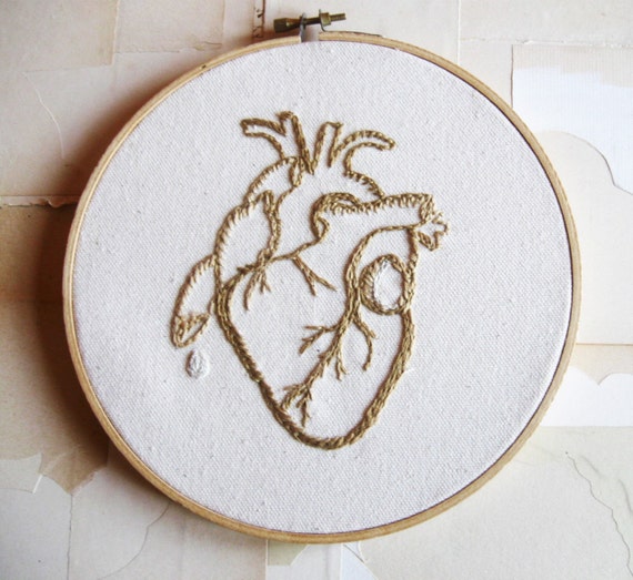 Anatomical heart embroidery Anatomical heart embroidery