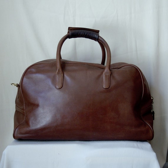 COACH Large Duffle Travel Weekender Bag Vintage All Leather