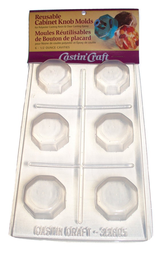 Knob Drawer Octagon pull resin mold mould KM05