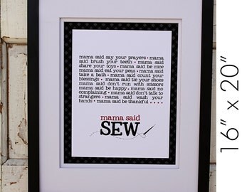 Mama Said Sew Canvas Print- 16" x 20"