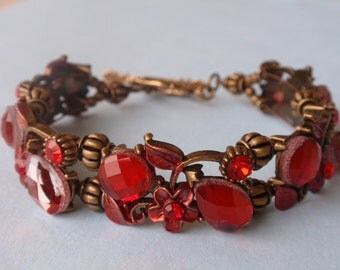 Red Spendor Antique Brass Bracelet