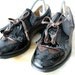 Brown and Black Patent Leather Wingtip Oxfords with Fringe and Tassels 6