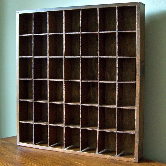 Vintage printers tray shadow box printer wood