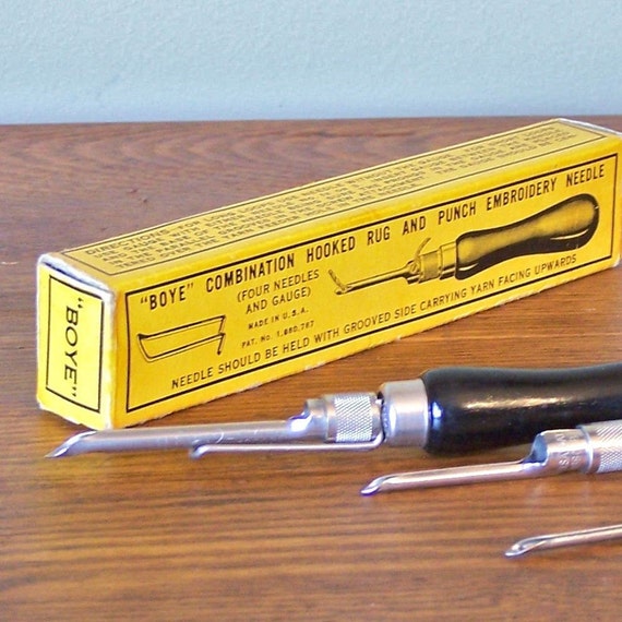 Vintage punch embroidery hook needle hooked rugs Boye with