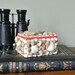 SALE Seashell box - sailors valentine day - romantic presentation box beach coast ocean sea house cottage white red taupe beige charming
