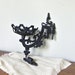 Vintage Victorian candle sconce plant holder swivel cast iron black candle holder gothic ornate new orleans style with mounting bracket