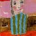 Drink All Afternoon - original mixed media 5x7 painting