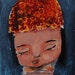 Petunia - original mixed media 4x6 painting