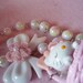 RESERVED Hello Kitty Kawaii Basket And Bow White Faux Pearl Necklace