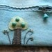 SUPER SALE handmade green mushroom felt zipper purse