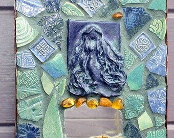 Mermaid Mosaic Amber Celtic Knot Mirror