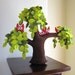 Weeping willow with a family of owls - Felt Tree