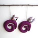 Christmas ornament. Two Purple galaxy with owl. Felt Decoration wall hanging.