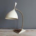 Large Eames Era White Metal Gooseneck Desk Lamp