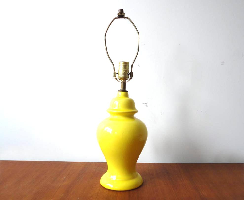 Bright Yellow Ceramic Table Lamp